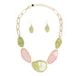 AKA Soror Collar Pink Green Agate Marbled Necklace