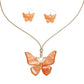 Pendant Orange Butterfly Adjustable Cord Necklace