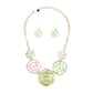 AKA Soror Collar Pink Green Roses Marbled Necklace