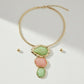 Pink Green Dimensional Pendant Necklace