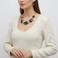 Collar Dimensional Bright Camouflage Link Necklace