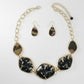 Collar Dimensional Bright Camouflage Link Necklace