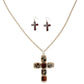 Pendant Leopard Cross Long Gold Chain Necklace