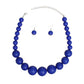 Beaded Royal Blue Ball Bead Graduated Necklace