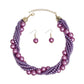 Choker Twisted Light Purple Pearl 7 Strand Necklace
