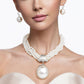 Pendant XL White Pearl 6 Strand Twisted Choker