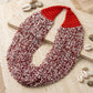 DST Mixed Deep Red White 100 Strand Bead Necklace