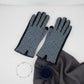 Blue Navy Cross Wavy Touchscreen Winter Gloves
