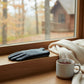 Blue Navy Cross Wavy Touchscreen Winter Gloves