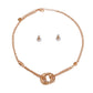 Gold Double Ring Pendant Chain
