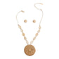 Brown Woven Circle Pendant Set