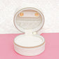 White Travel Round Jewelry Box Organizer for Women