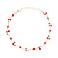Anklet Cherry Red Bead and Gold Chain for Women