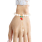 Bracelet Cream Pearl Cherry Red Chain Charm Women