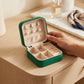Green Travel Square Jewelry Box Organizer for Women