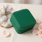 Green Travel Square Jewelry Box Organizer for Women