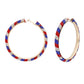 Hoop Red White Blue Tube Rhinestone 3" Earrings