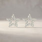 AKA Silver Star Clear Crystal Edged Stud Earrings