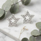 AKA Silver Star Clear Crystal Edged Stud Earrings