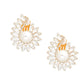 Clip On Medium Gold Hook Pearl Earrings for Women