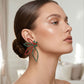 Holiday Red Green Crystal Flower Post Earrings