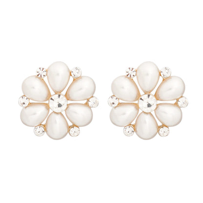 Stud Cream Flower Small Pearl Earrings for Women