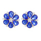 Stud Royal Blue Flower Small Stone Earrings Women