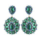 Clip On Brilliant Green Teardrop Crystal Earrings