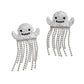 Fringe Silver Spooky Sparkle Ghost Chain Earrings