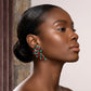Holiday Red Green Crystal Wing Clip On Earrings