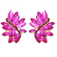 Clip On Purple Marquise Cluster Earrings for Women