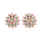 AKA Clip On Pink Green Small Pearl Earrings