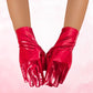 Red Metallic Formal Short Gloves DST for Women