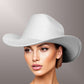 Cowboy Hat White Metallic Finish Fashion Hat