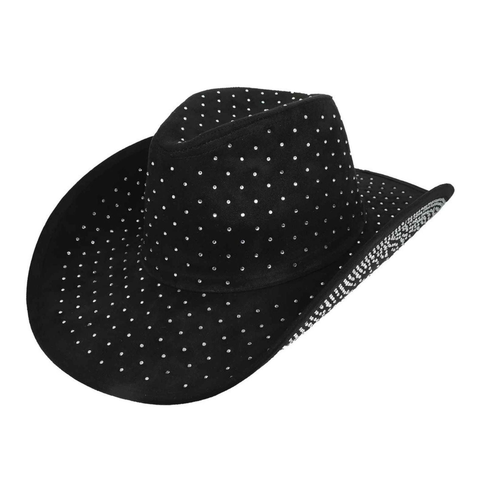 Cowboy Hat Black Rhinestone Cowgirl Fashion Hat