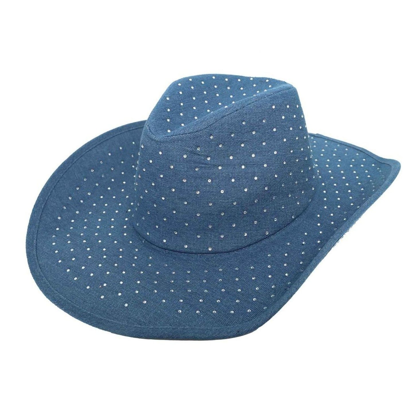 Cowboy Hat Denim Rhinestone Cowgirl Fashion Hat