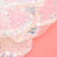 XL Flower White Sequin Hair Clip Headband Brooch