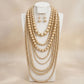 Golden Champagne Multi Strand Long Pearl Necklace