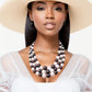Black and White Multi Strand Pearl Necklace Set