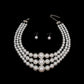 Pearl Necklace White Bubble Gum 3 Layer for Women