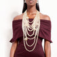 Long Layered Strand Cream Pearl Set