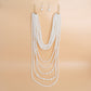 Pearl Necklace Cream Cluster Long Set for Women