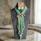 Marbled Green and Stone Bead Tassel Y Necklace