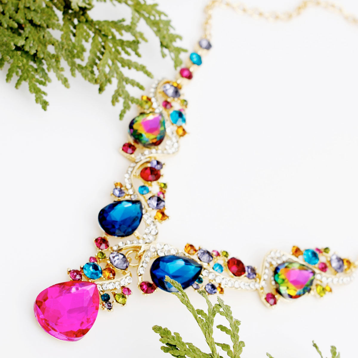 Crystal Collar Multi Stone Necklace for Women