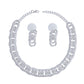 Chain Necklace Silver Double Curb Link Set Women