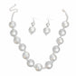 Pearl Necklace Gray Silver Jumbo Set for Women