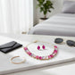 Blush Teardrop Crystals Gemstone Collar Necklace