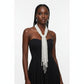 Long White Pearl Adjustable Knot Layered Necklace