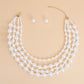 Pearl Necklace Cream Chunky 4 Strand Set for Women