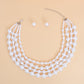 Pearl Necklace White Chunky 4 Strand Set for Women